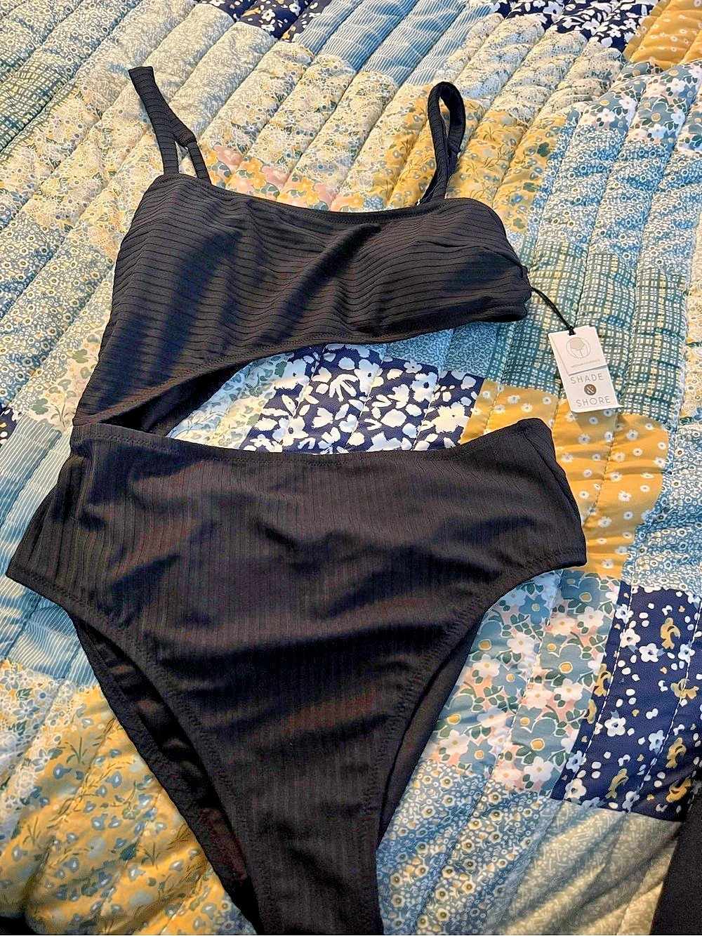 Shade & Shore Black Bikini Large NWT